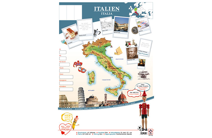 Grundschulmaterial  Länderposter Italien (DIN A2)